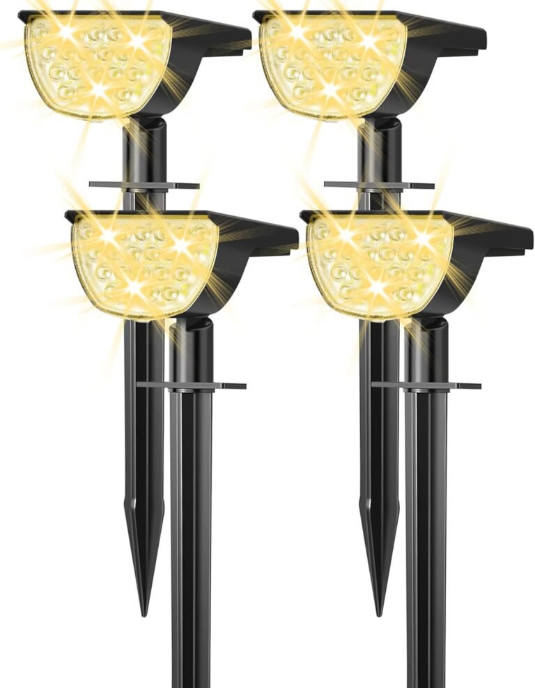 Solar Lights Outdoor Waterproof IP65, 76 LED 3 Lighting Modes Solar Spot Lights Outdoor Yard Garden Landscape Pathway (Warm White, 4 Pack) 1 71SxZdtn2qL. AC SL1500 71SxZdtn2qL. AC SL1500