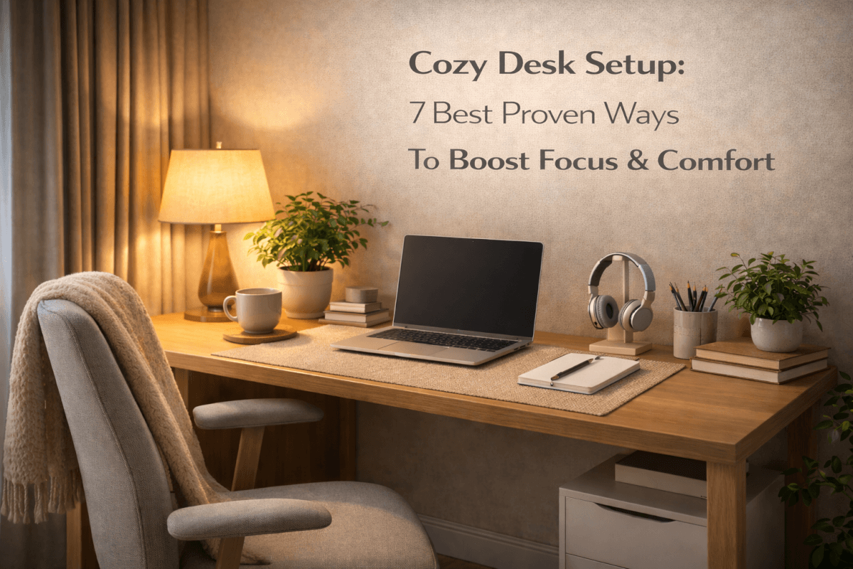 Cozy desk setup: 7 Best Proven Ways To Boost Focus & Comfort