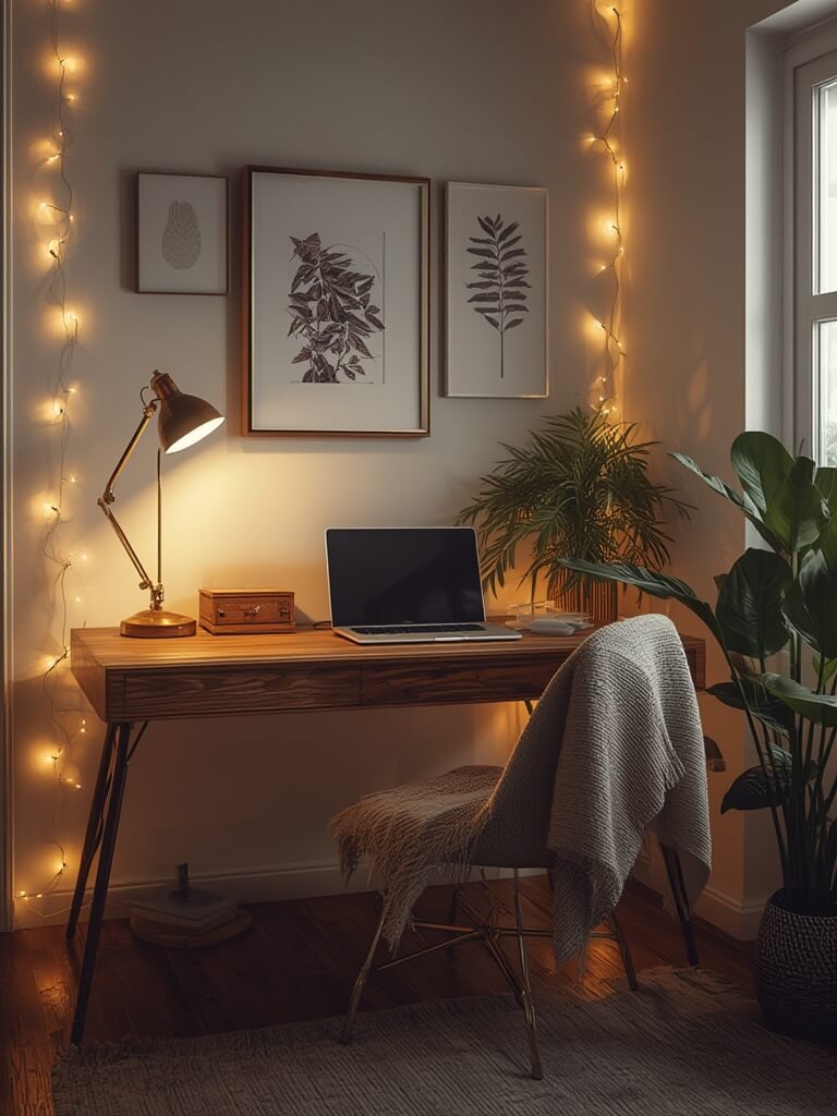 Cozy desk setup illustration 3