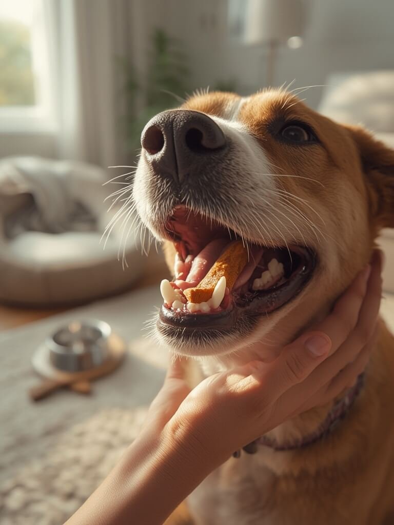 Dental Treats: 10 Ultimate Secrets For Amazing Dog Dental Health In 2026 2 dog dental chews being given to small dog - best dental treats choice