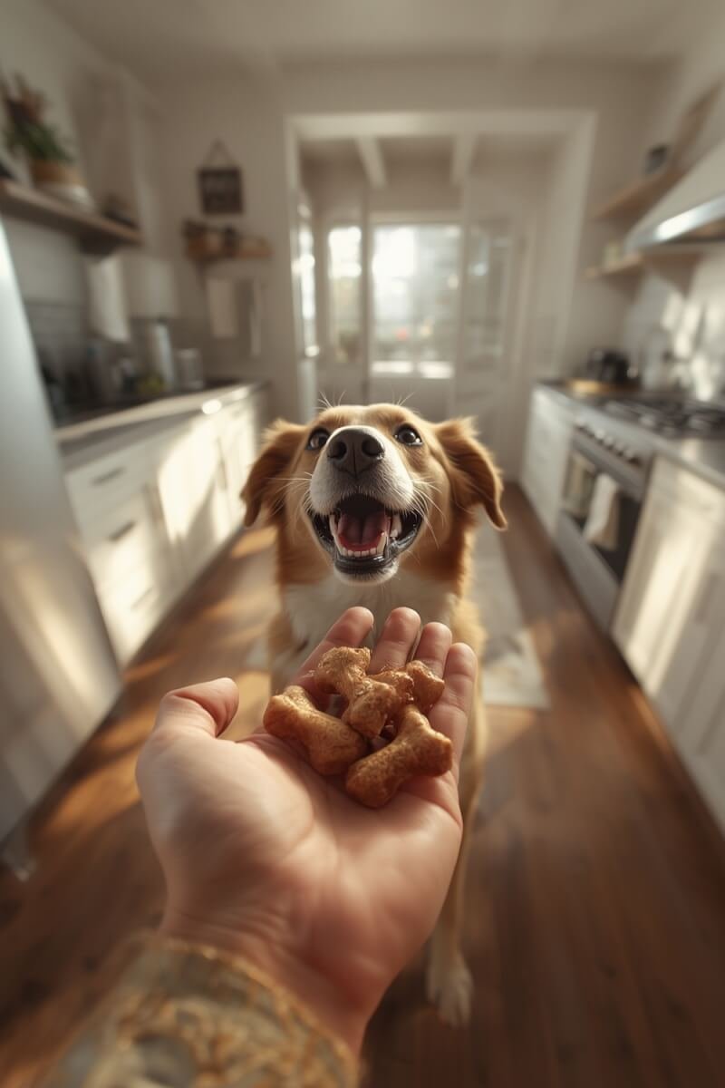 dog treats - Pup-Peroni Original Beef Flavor 38 oz bag in use by happy dogs