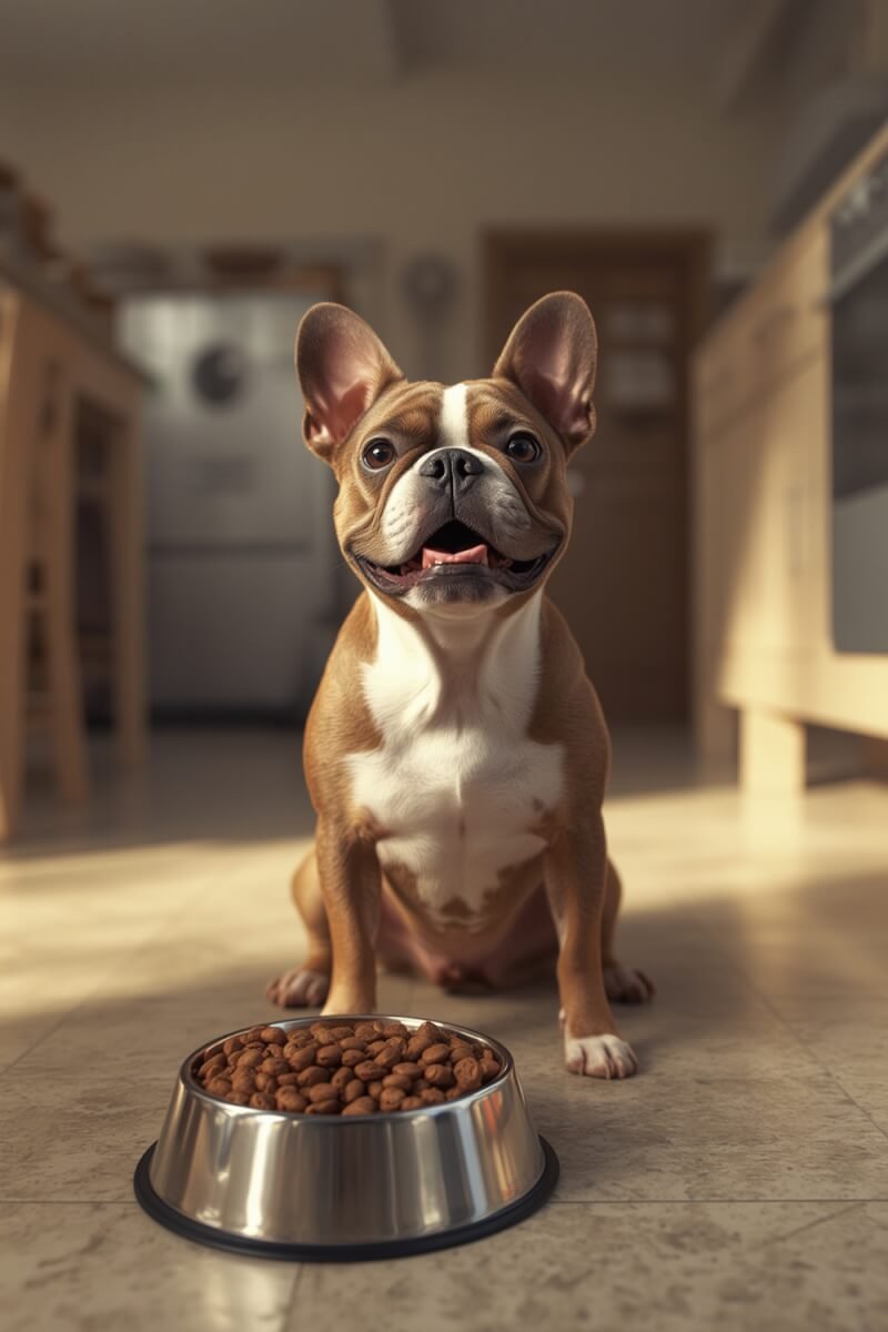 small dogs enjoying premium dry dog food