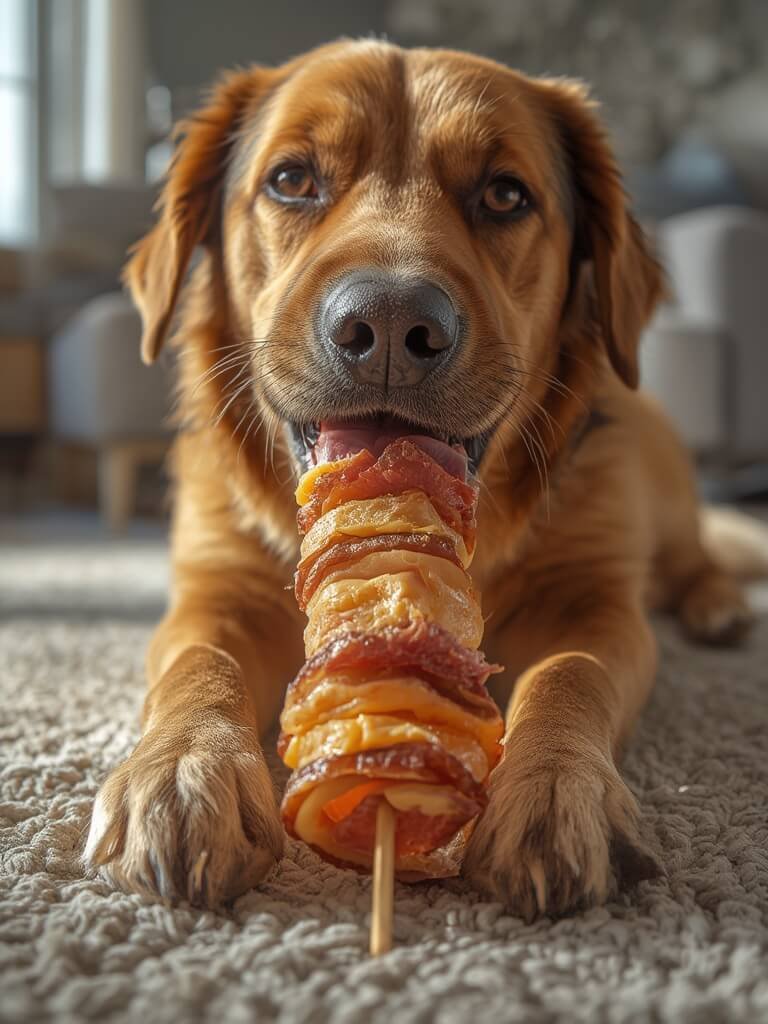 triple flavor dog chews kabobs closeup