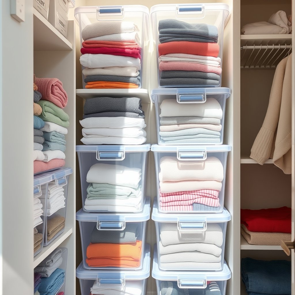 storage bins in action
