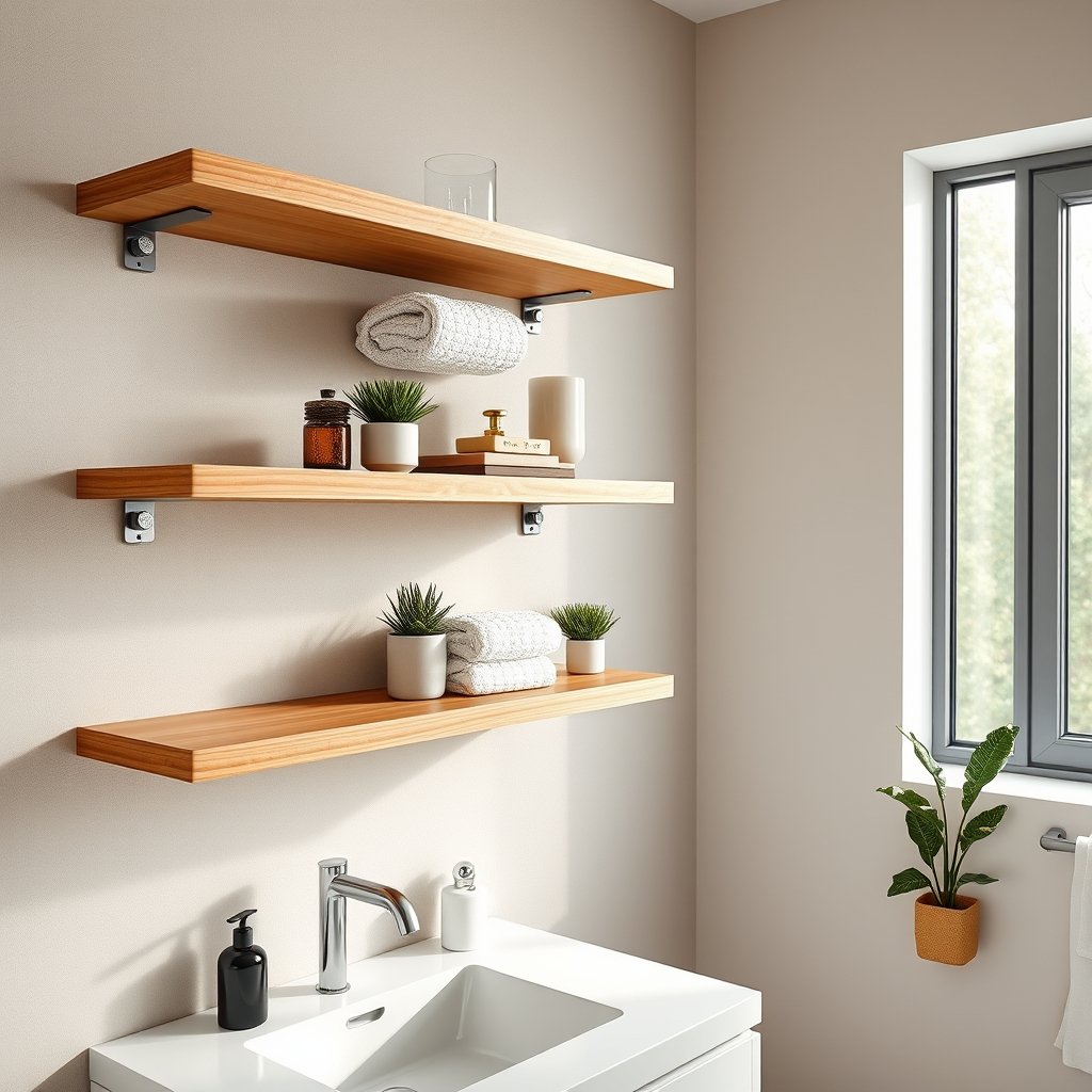 floating shelves in action