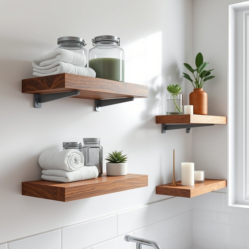 floating shelves in action