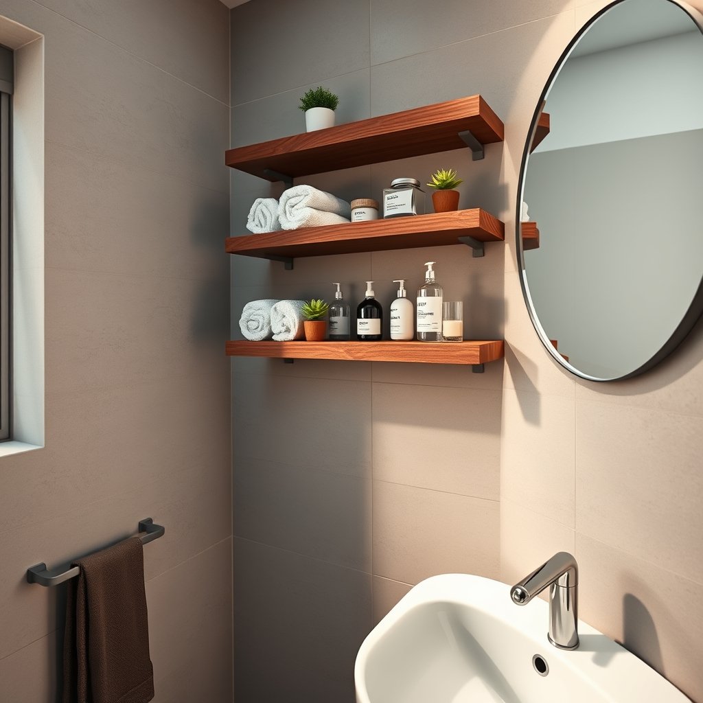 floating shelves in action